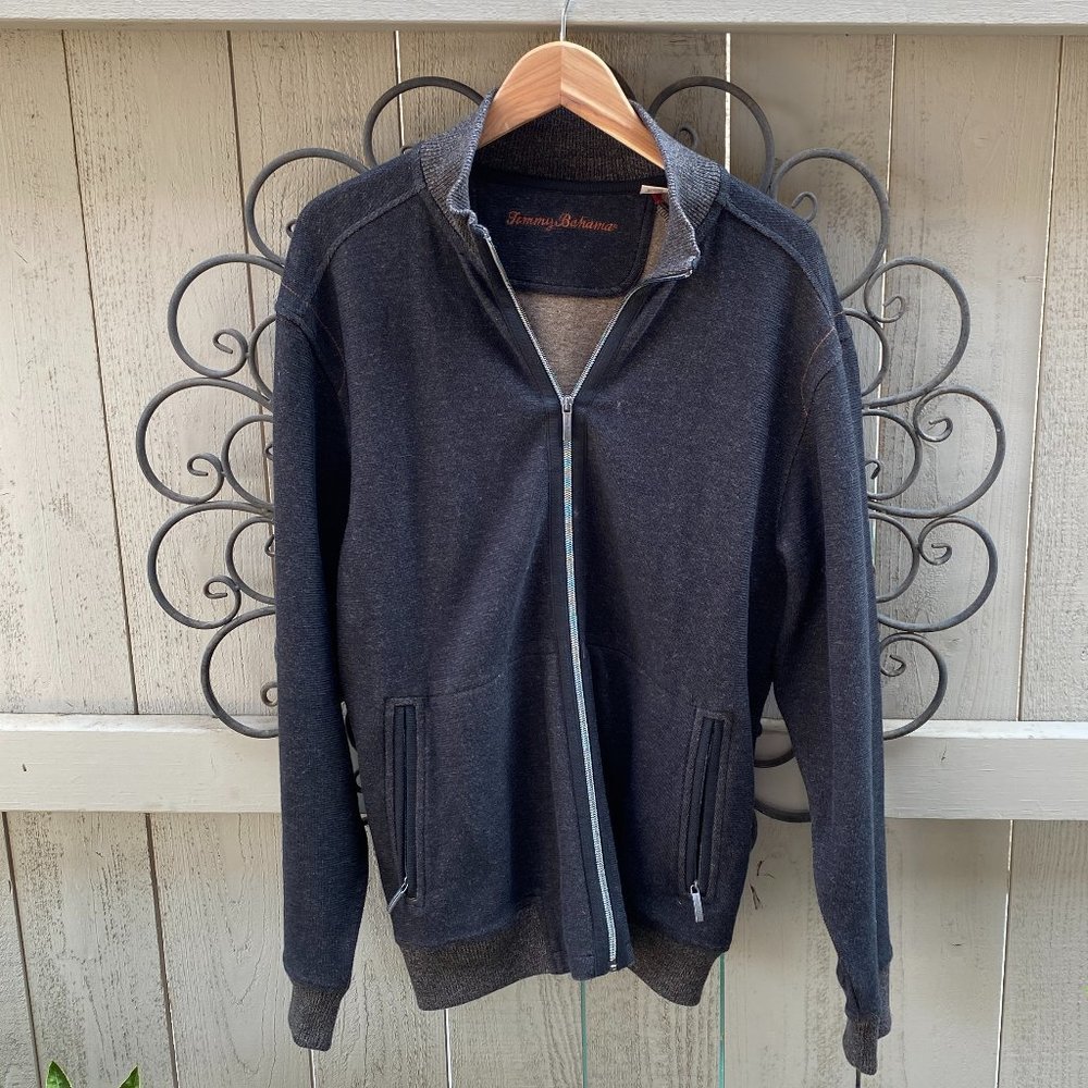 Tommy Bahama Men's Full Zip Front Brown Jacket L